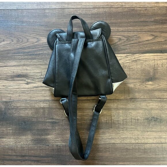 Disney Parks Mickey Mouse Mini Black White & Silver Backpack - Picture 3 of 6